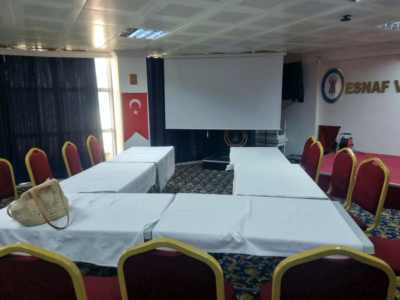 Conference room in Marmaris: working tables and screen