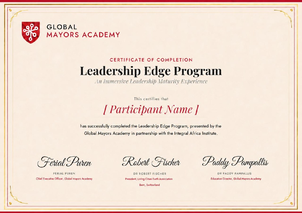 Leadership Edge certificate — Global Mayors Academy
